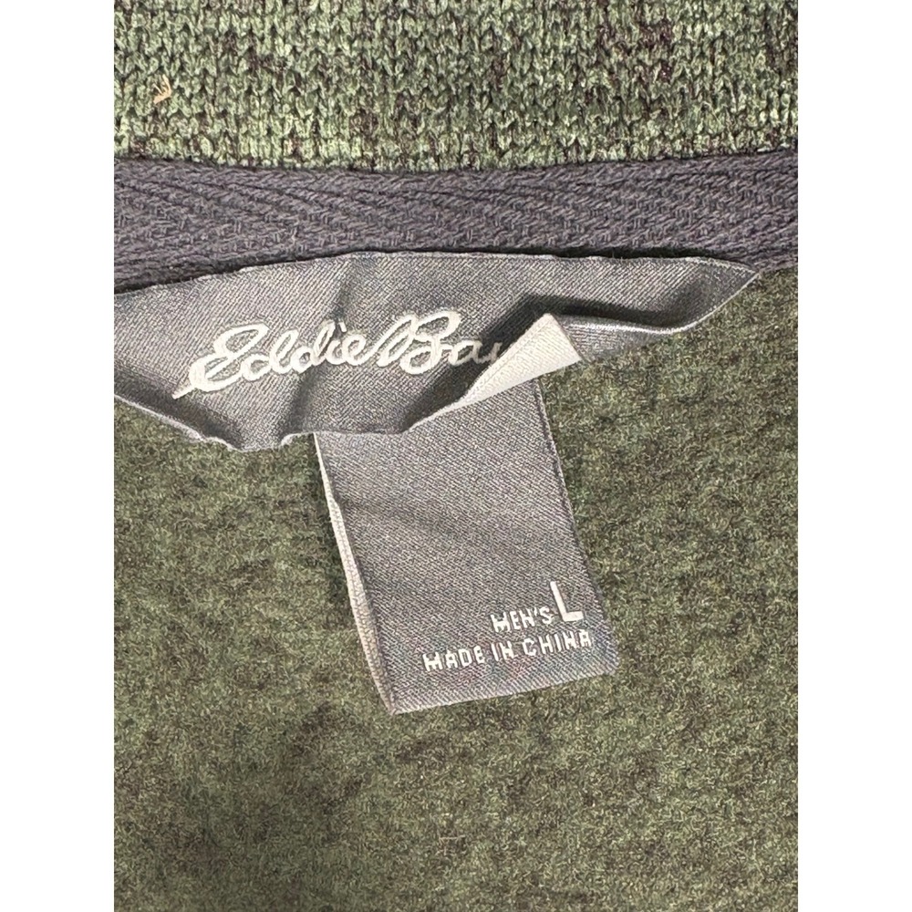 Eddie Bauer Mens Radiator Fleece Snap Mock Pullover Green Heather Large 1326578 - Picture 3 of 7